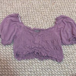 light purple stretchy crop